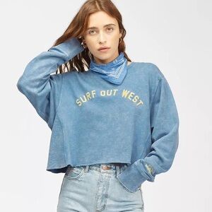 Billabong wrangler surf out west cropped sweatshirt
